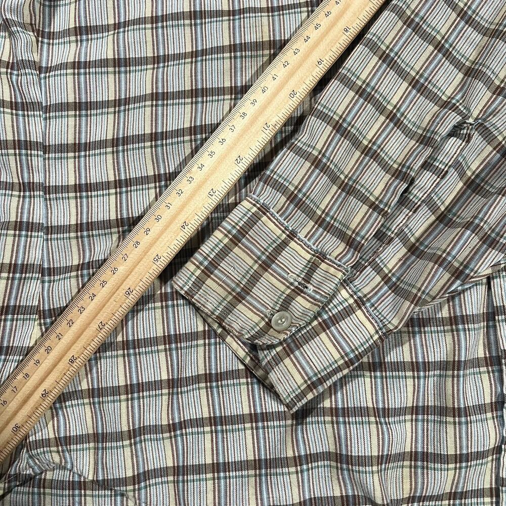 Levi's XL Vintage 1980 Olympic Games Plaid Western Shirt Beige Blue Brown - Picture 6 of 6